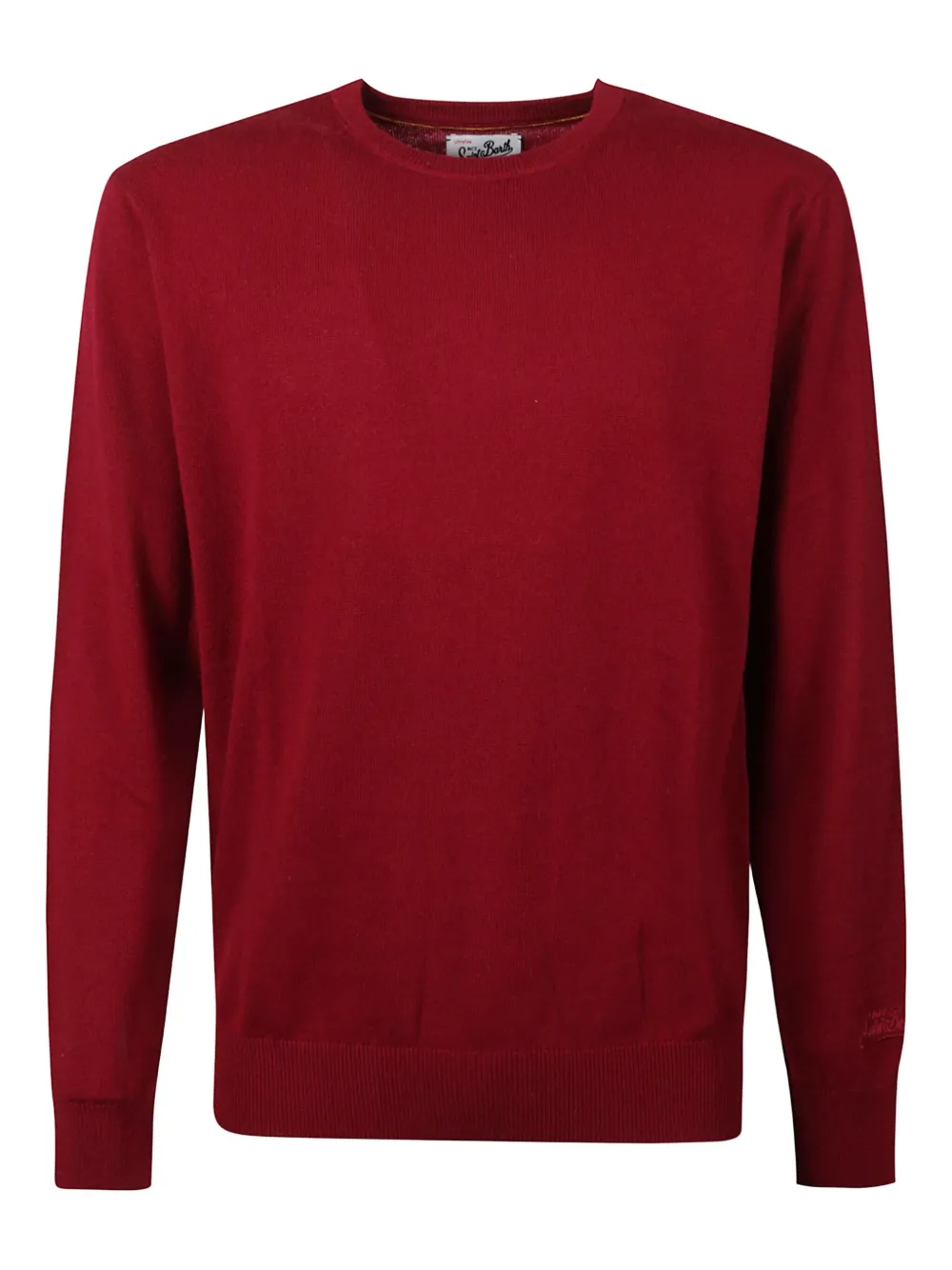 Mc2 Saint Barth Soft Textured Crewneck Knit Sweater In Red