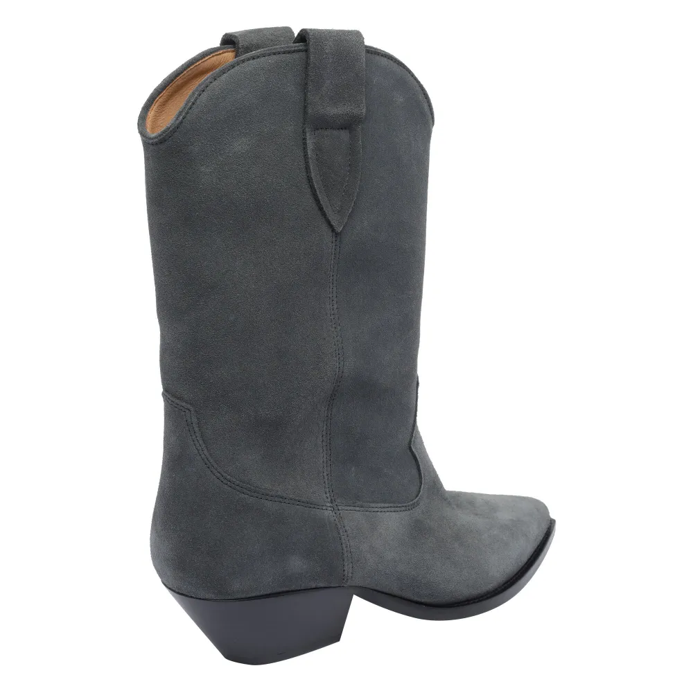 Isabel Marant 40mm Suede Pointed-toe Cowboy Boots In Gray