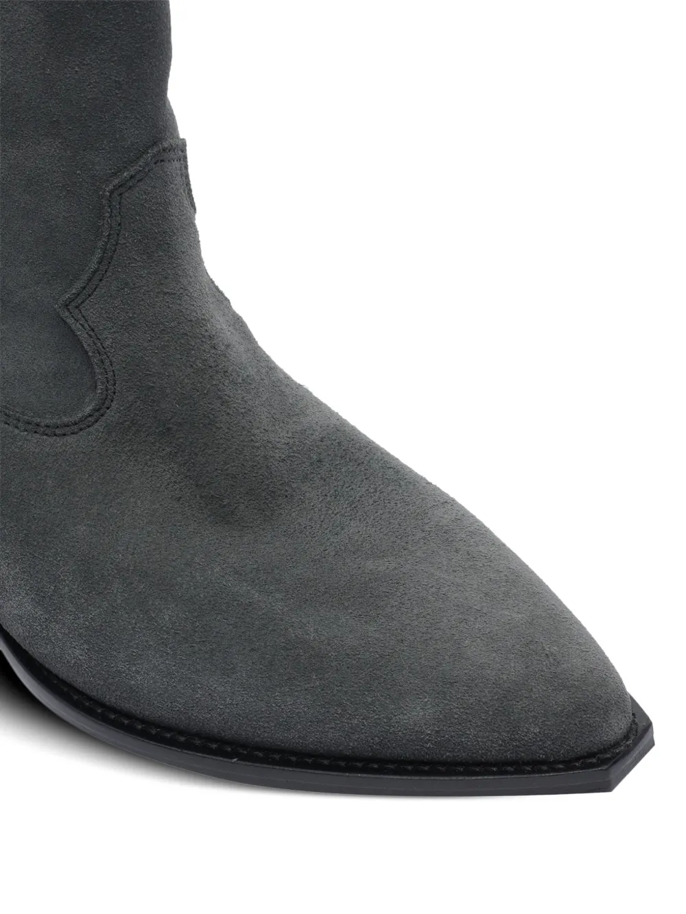 ISABEL MARANT 40mm suede pointed-toe cowboy boots Grey