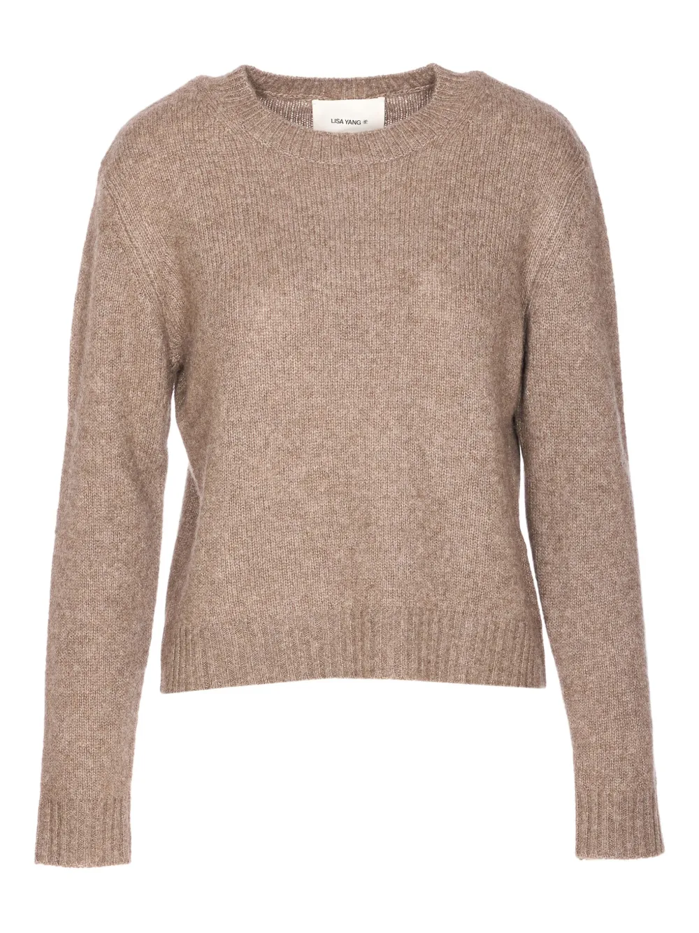 Lisa Yang Soft Knit Crewneck Long Sleeve Sweater In Brown