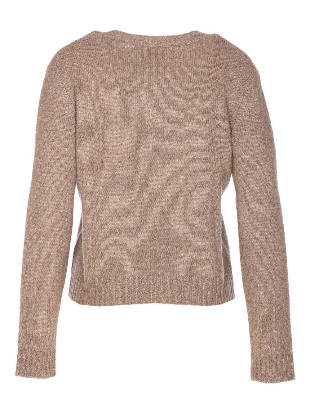 Lisa Yang Soft Knit Crewneck Long Sleeve Sweater In Brown