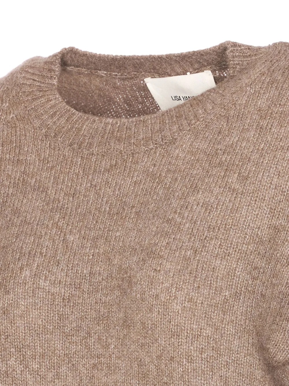 Lisa Yang Soft Knit Crewneck Long Sleeve Sweater In Brown