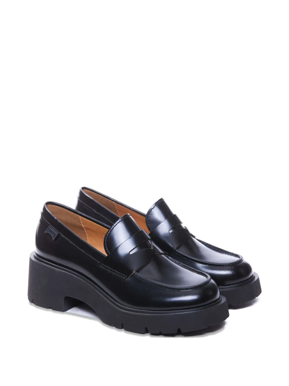 Camper 55mm Milah leather platform loafers Black