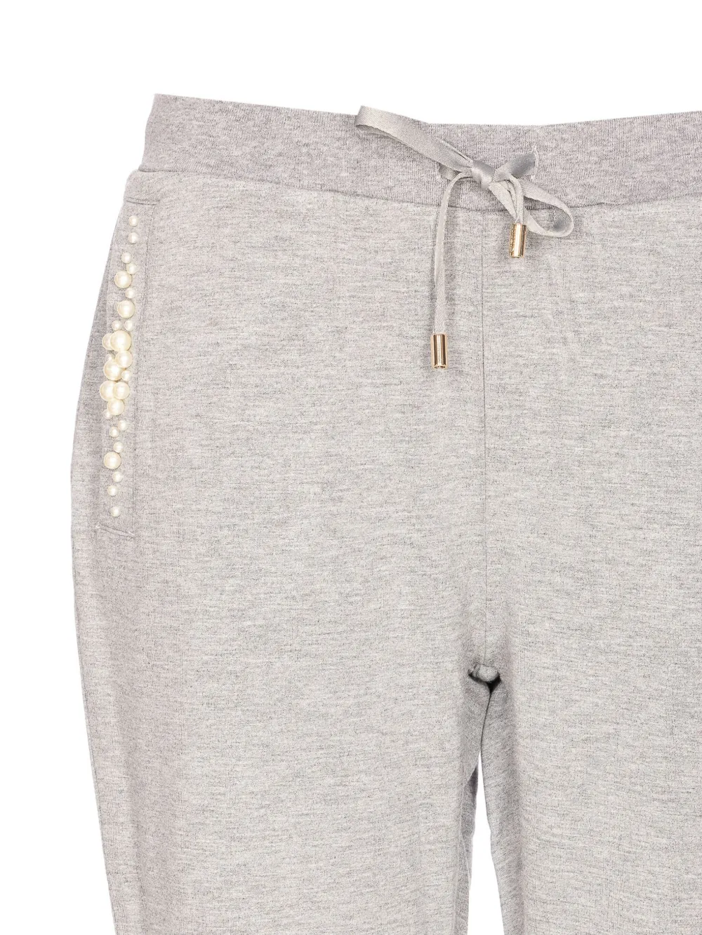 LIU JO Trainingsbroek verfraaid met parels en trekkoord Grijs