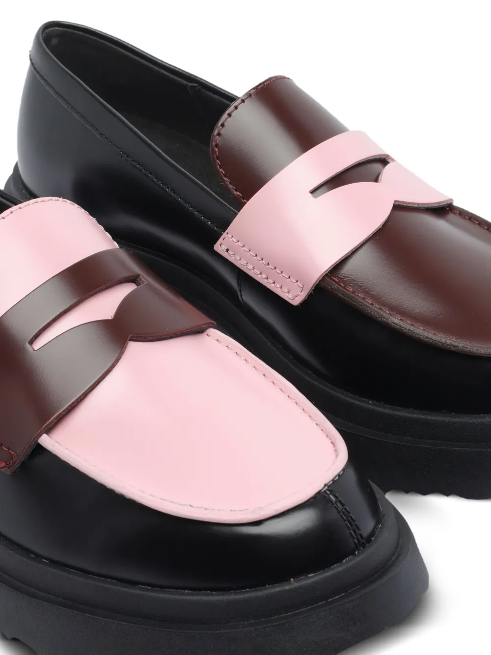 Camper Twins tweekleurige penny loafers Zwart