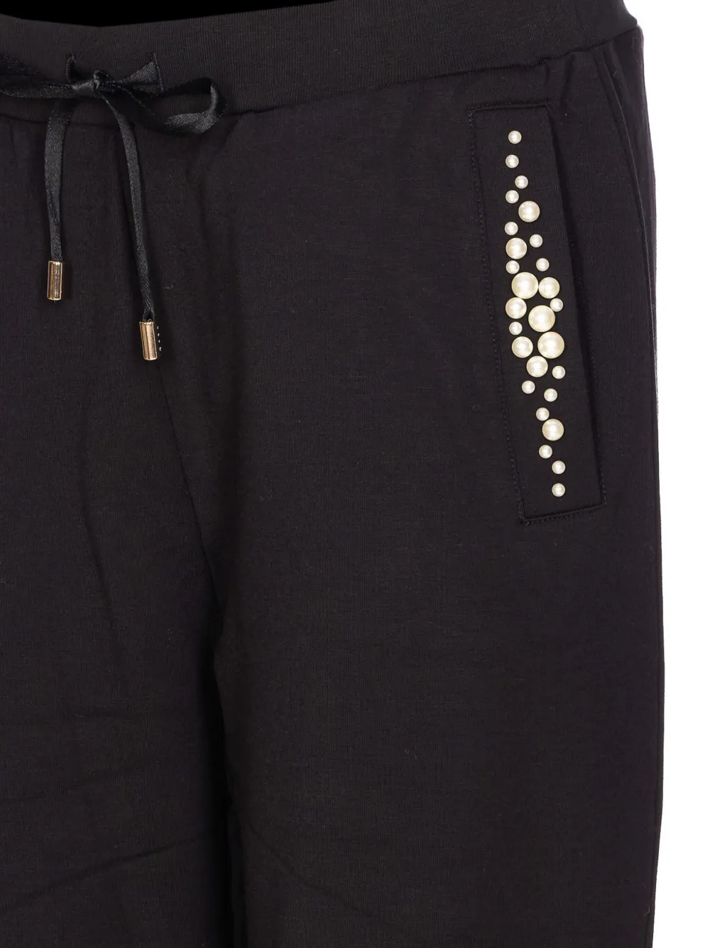 LIU JO Broek verfraaid met imitatieparels en trekkoord Zwart