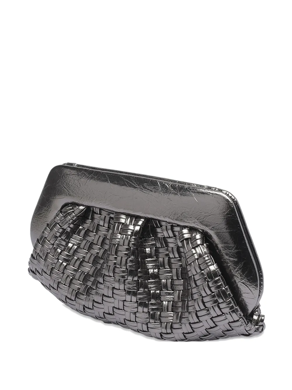 Themoirè magnetic-closure clutch bag | Silver | Image 1