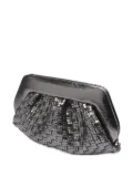 Themoirè magnetic-closure clutch bag - Silver