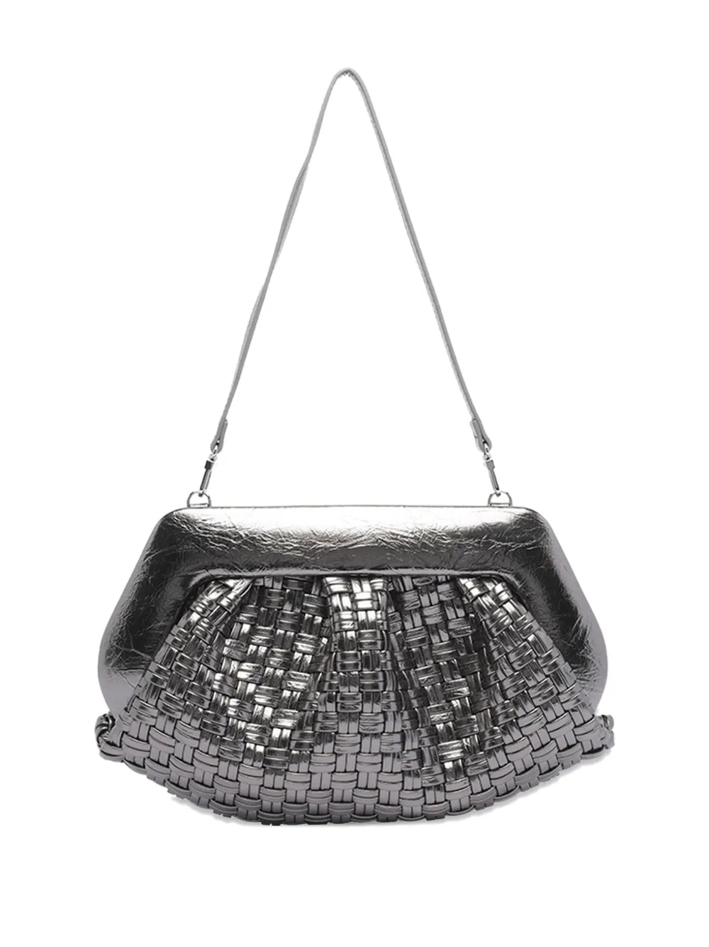 Themoirè magnetic-closure clutch bag - Zilver