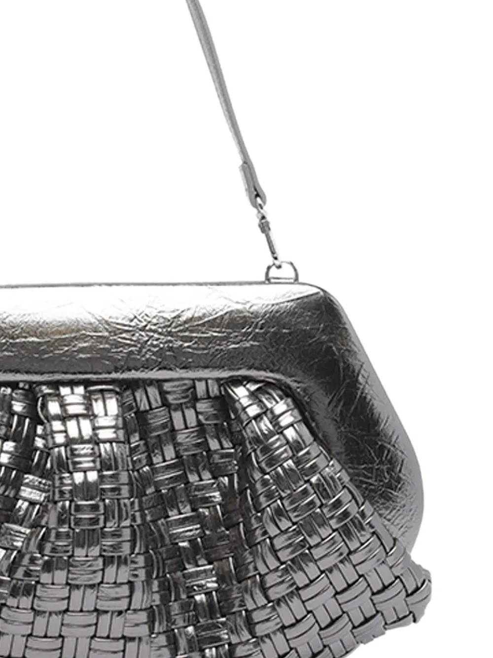 Themoirè Clutch met magnetische sluiting Zilver