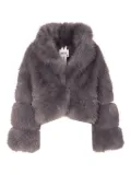 Sword shawl-collar fur jacket - Grey