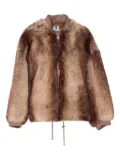 Sword faux-fur round neck jacket - Brown