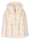 Sword hooded fur-effect coat - Neutrals