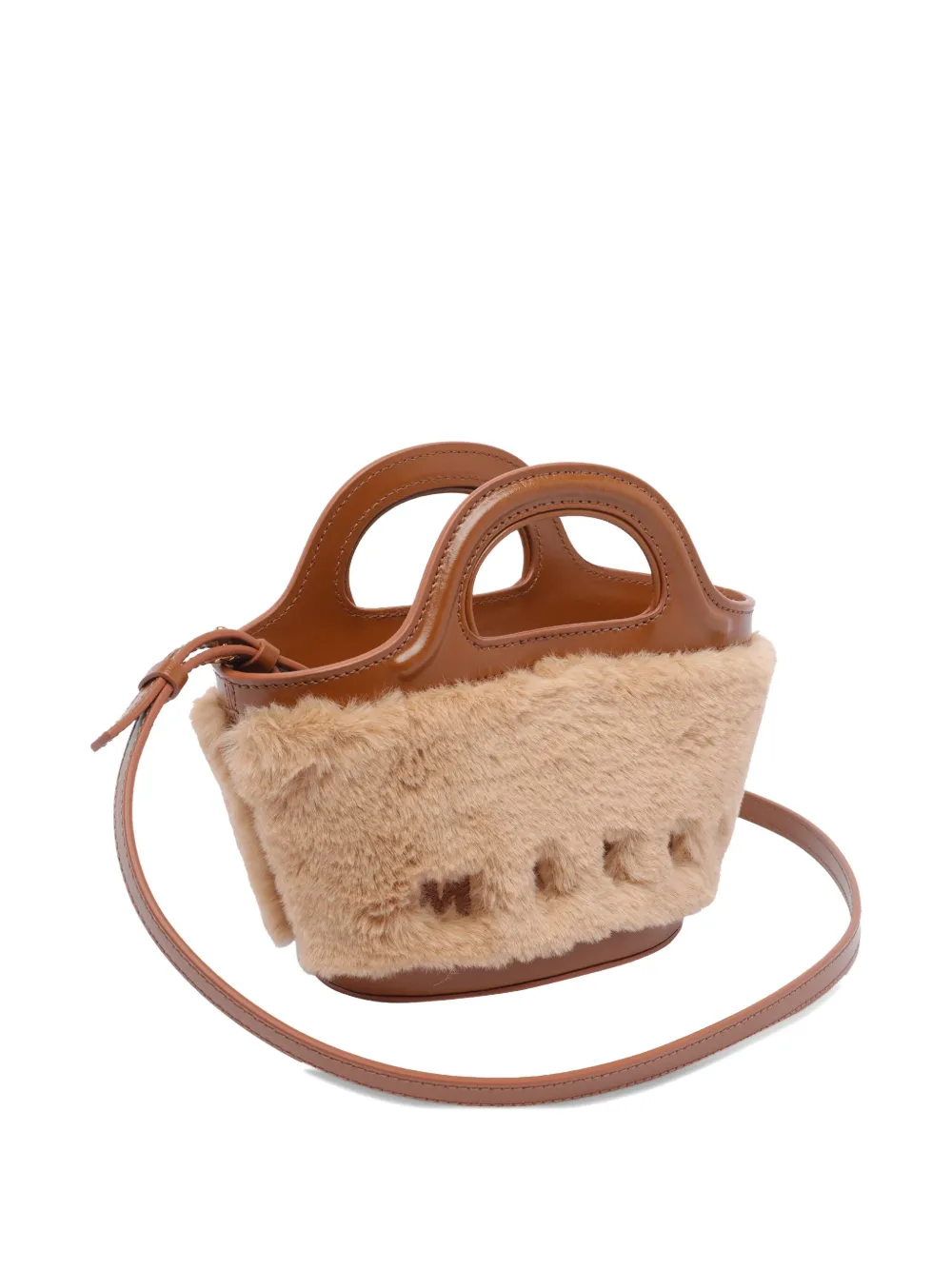 Marni Double Handle Shoulder Bag In Brown