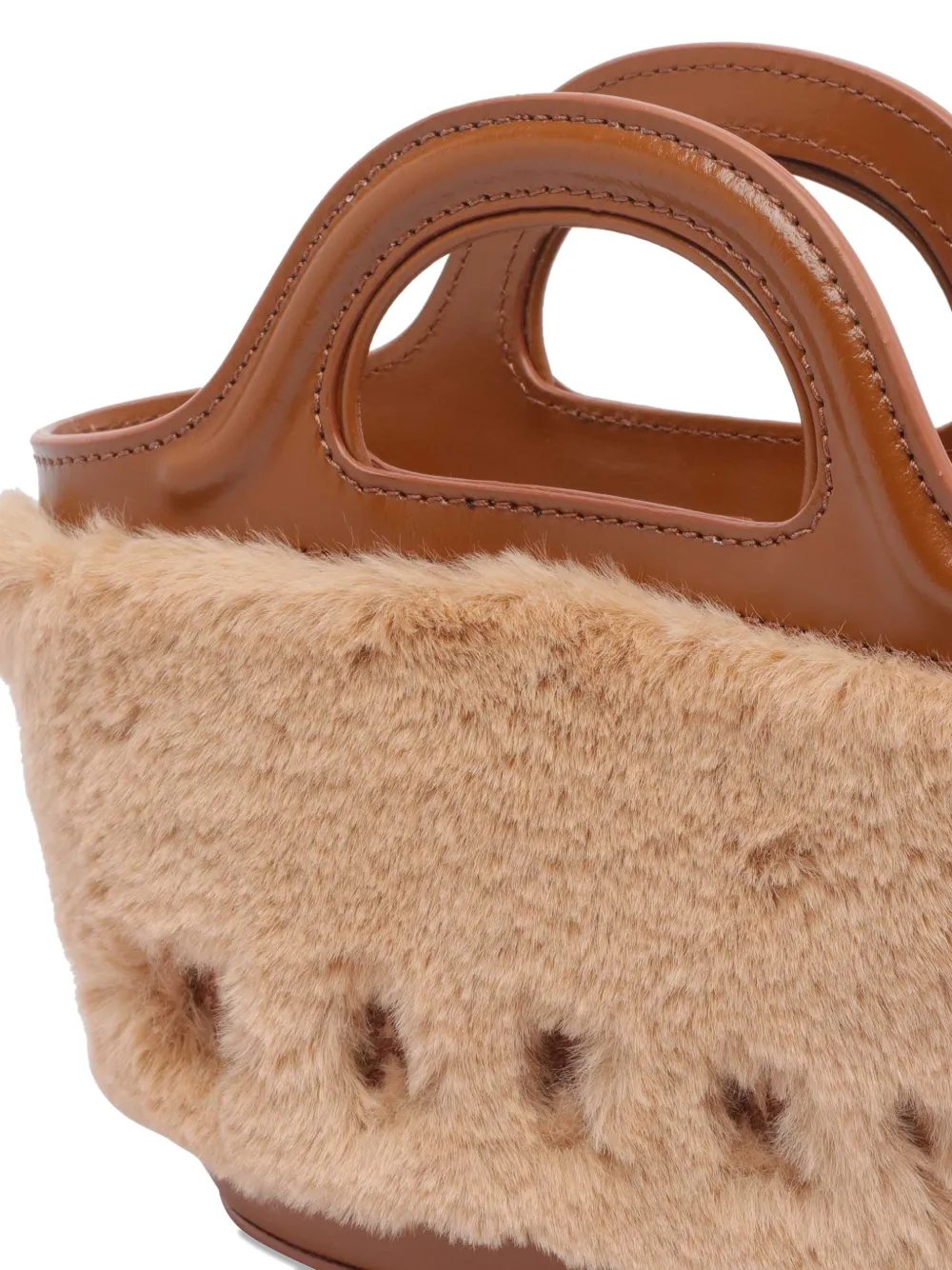 Marni Double Handle Shoulder Bag In Brown