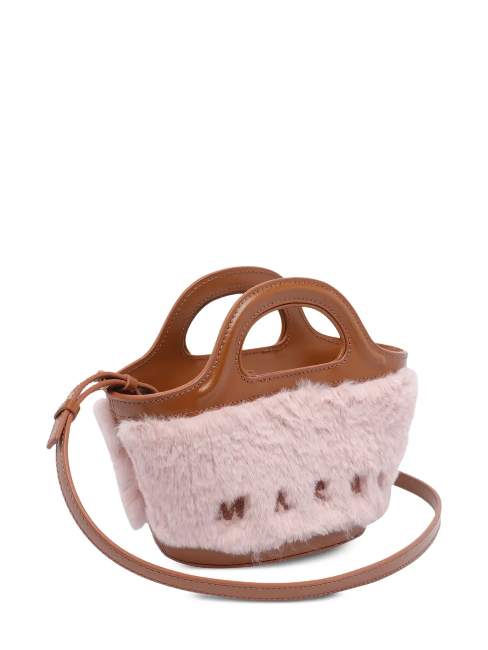 Marni Leren mini-tas met afwerking Roze