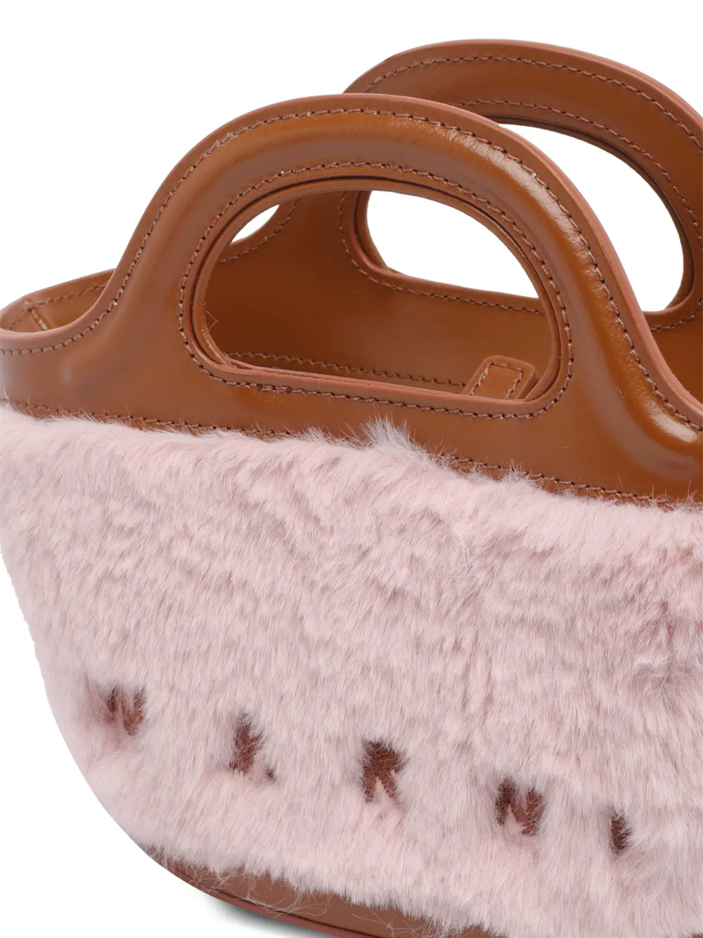 Marni Leren mini-tas met afwerking Roze