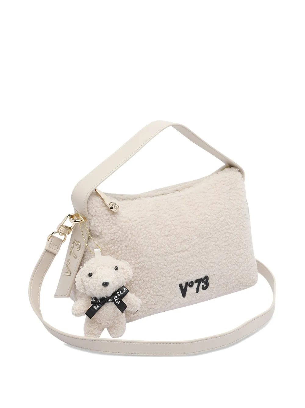 V73 Teddy-charm Tote Bag In Neutral