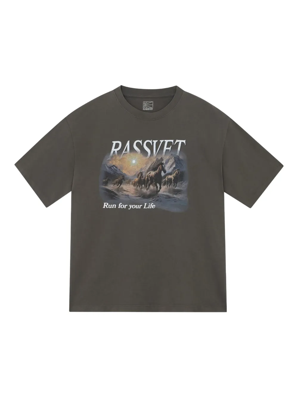 RASSVET playera con motivo gráfico | marrón | Image 1