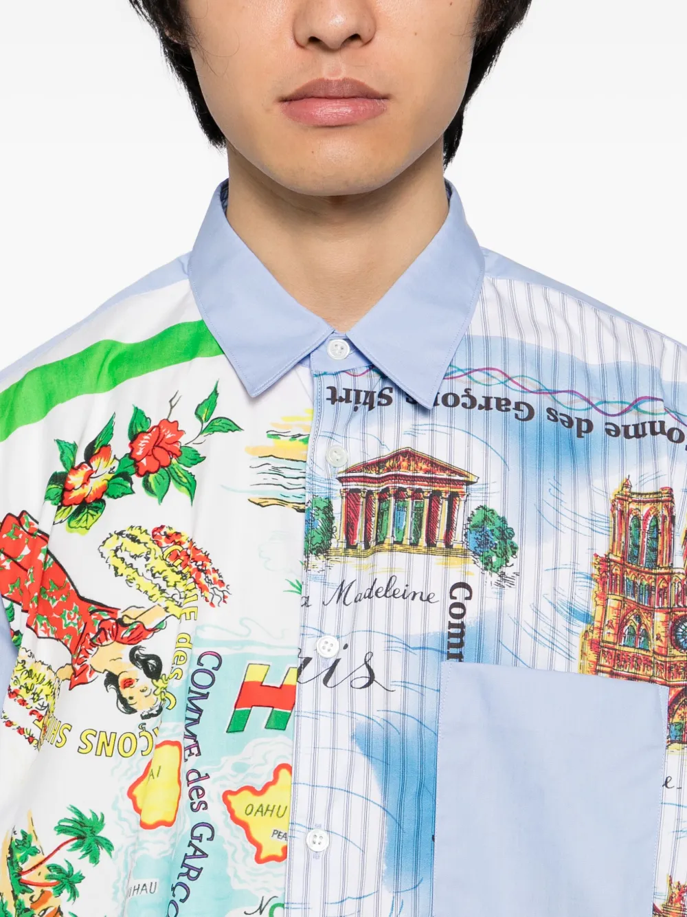 Comme Des Garçons Shirt Overhemd met grafische print Blauw