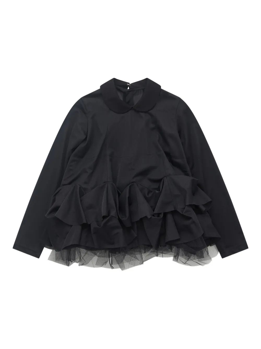 Comme des Garçons TAO ruffled tulle blouse | Black | Image 1
