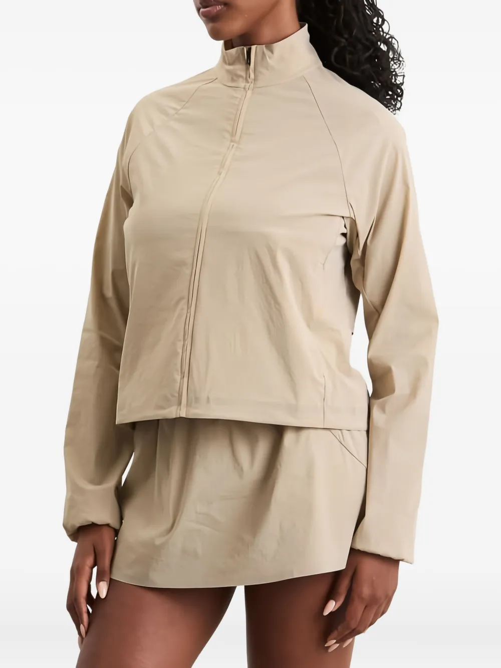 On Running Zipped Jacket In Neutral