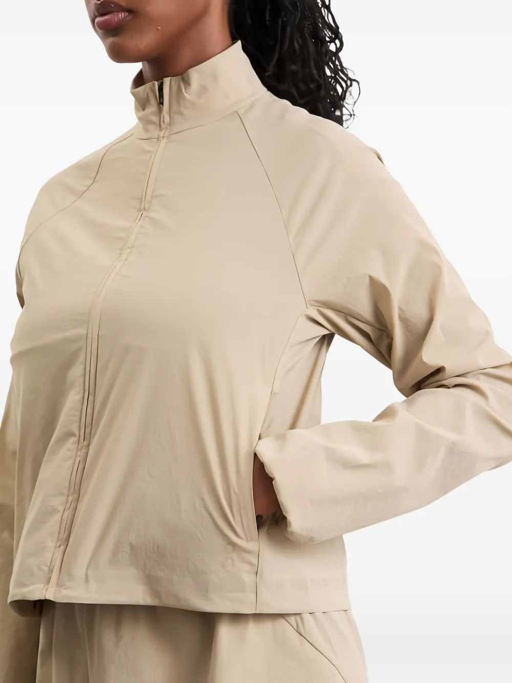 On Running Zipped Jacket In Neutral