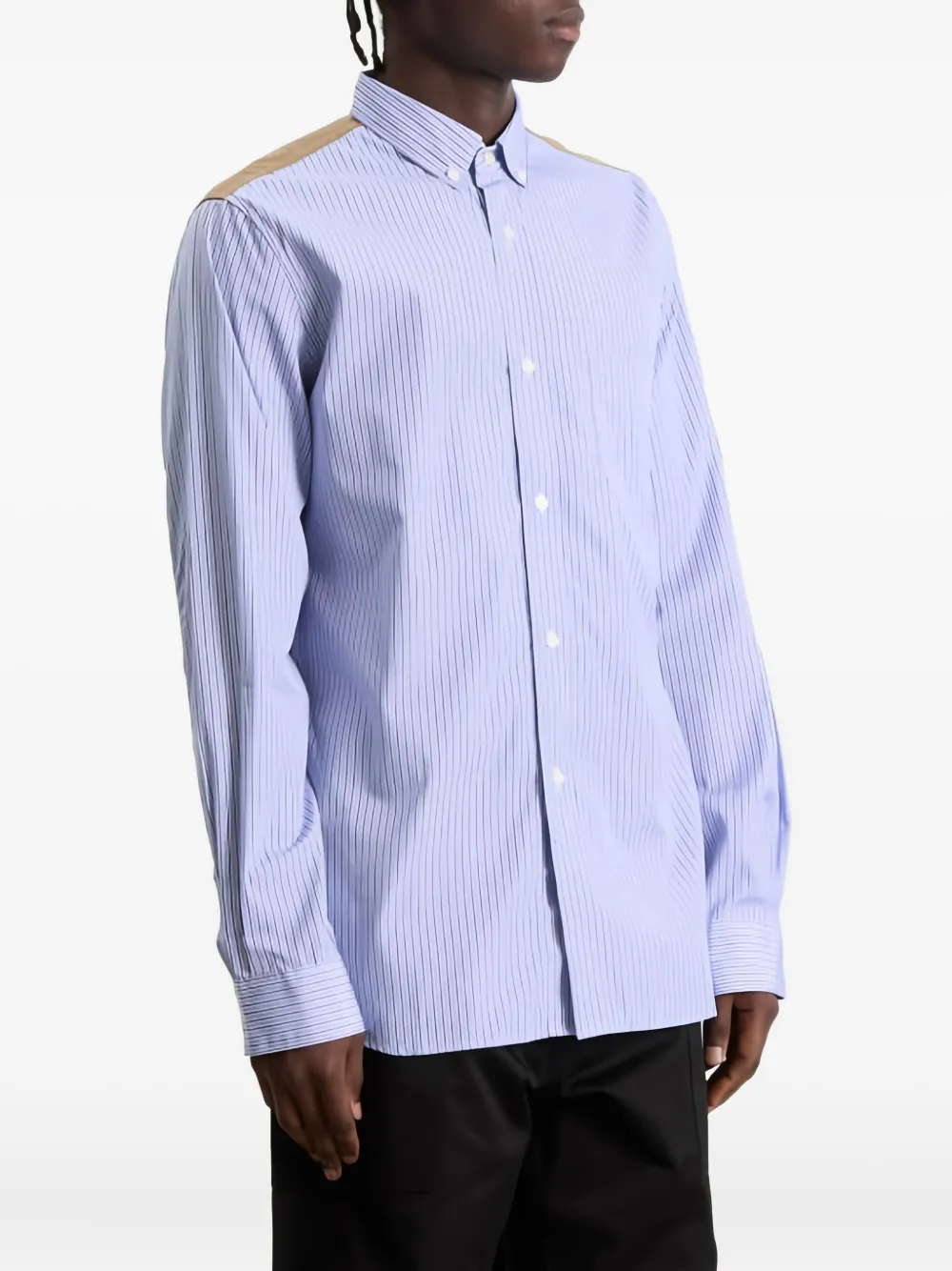Junya Watanabe MAN stripe-pattern panelled shirt | Image 2