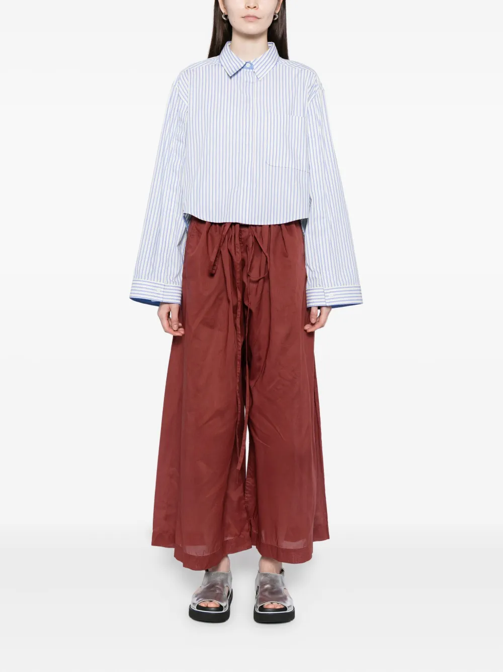 Egg Paijama wide-leg pants - Rood