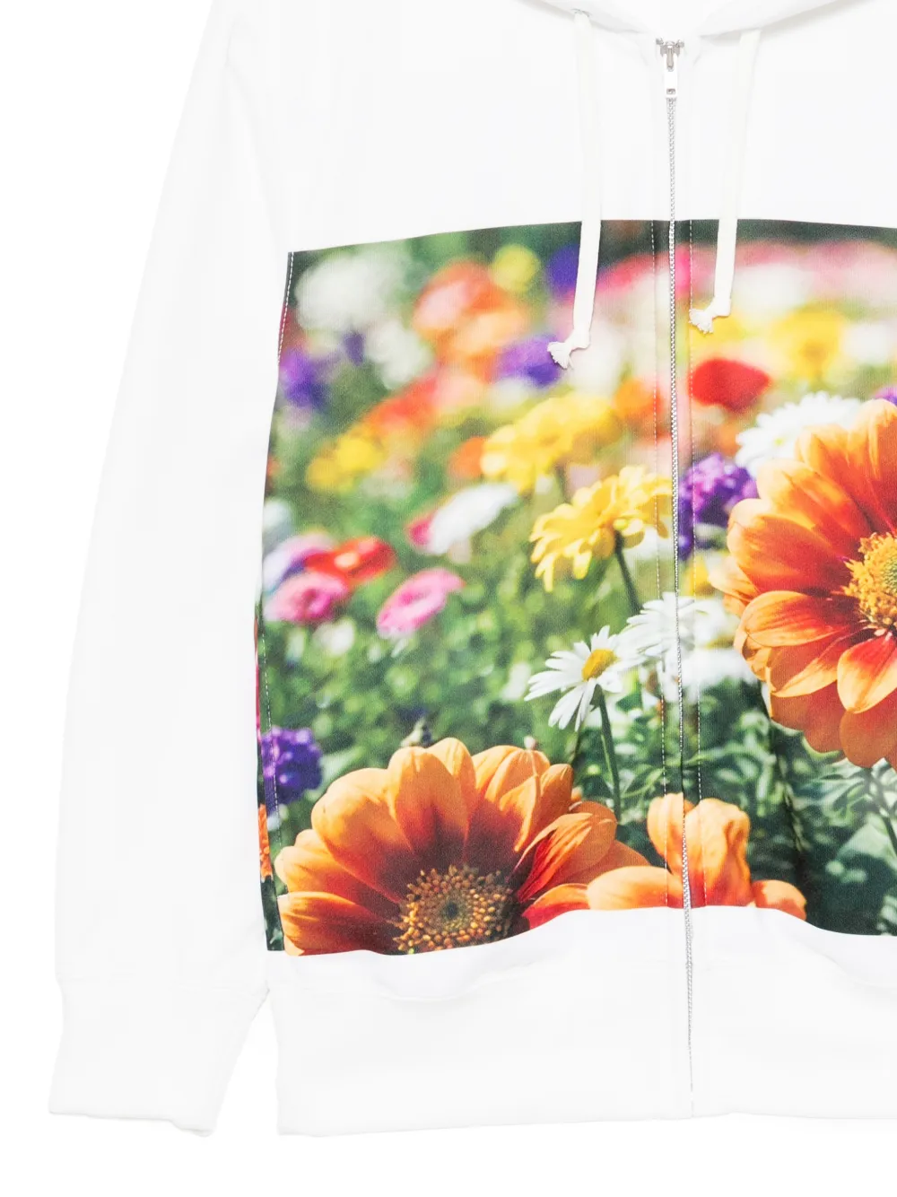 Comme Des Garçons Floral-print Hoodie In Multi