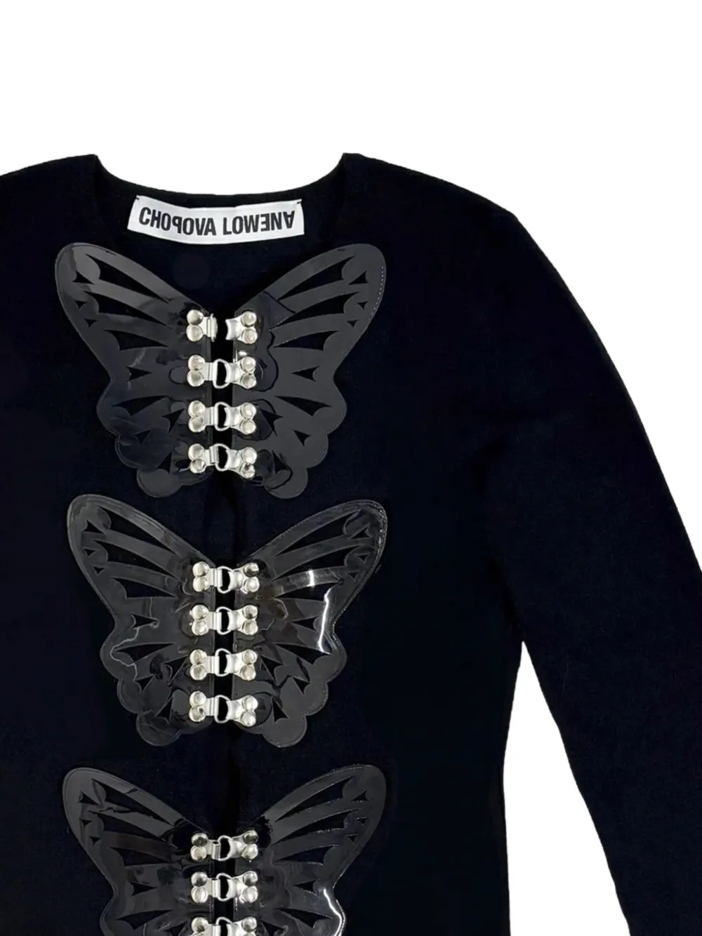 Chopova Lowena Butterfly verfraaid vest Zwart