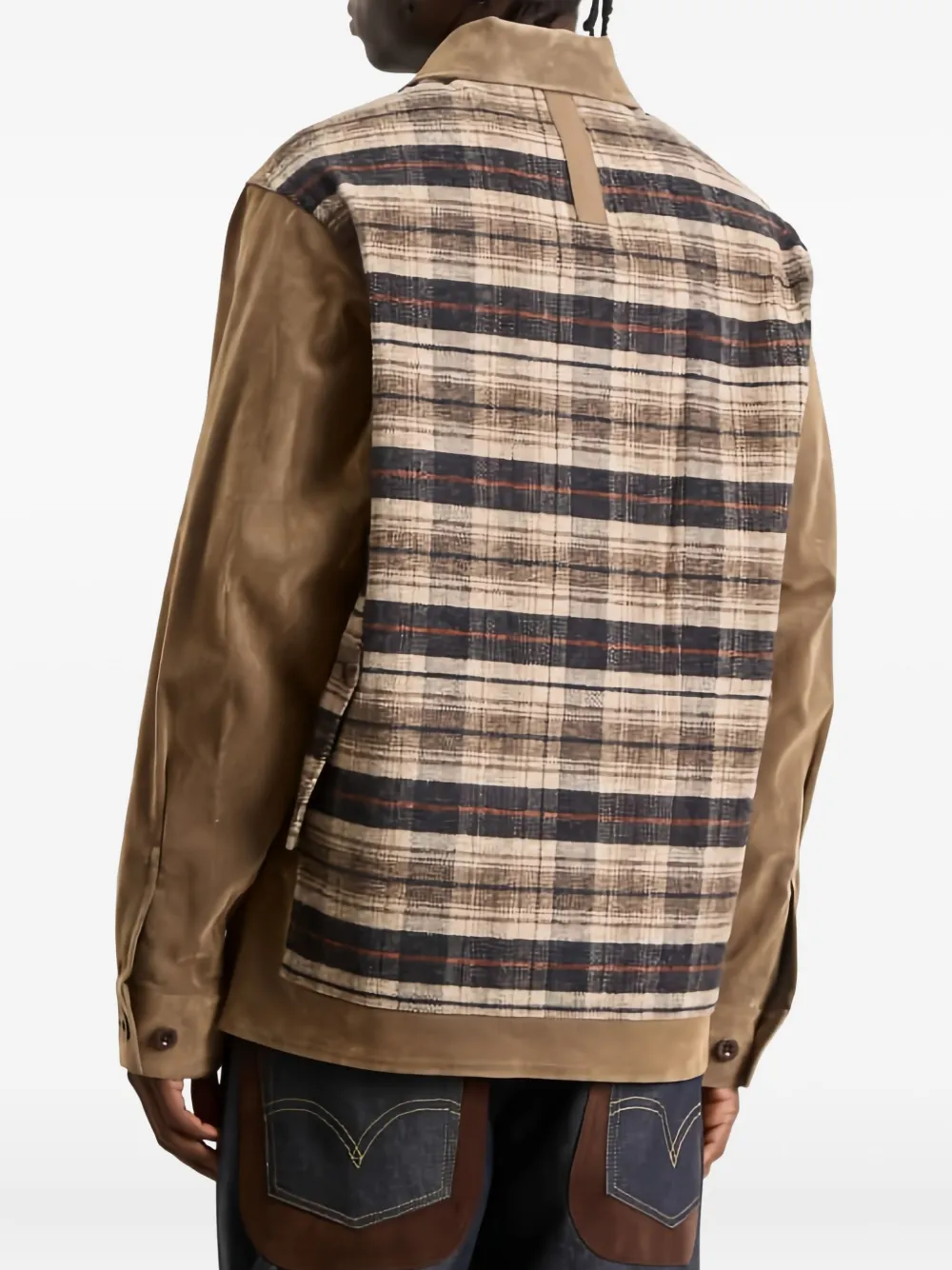 Junya Watanabe Check Panelled Jacket In Brown