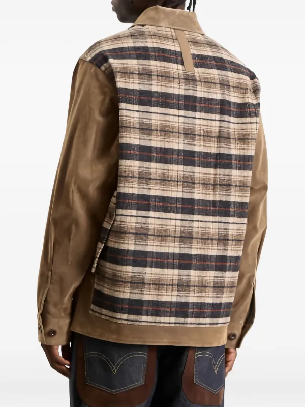 JUNYA WATANABE MAN チェック柄ジャケット S Junya Watanabe MAN チェックパネル ジャケット | ブラウン | FARFETCH JP