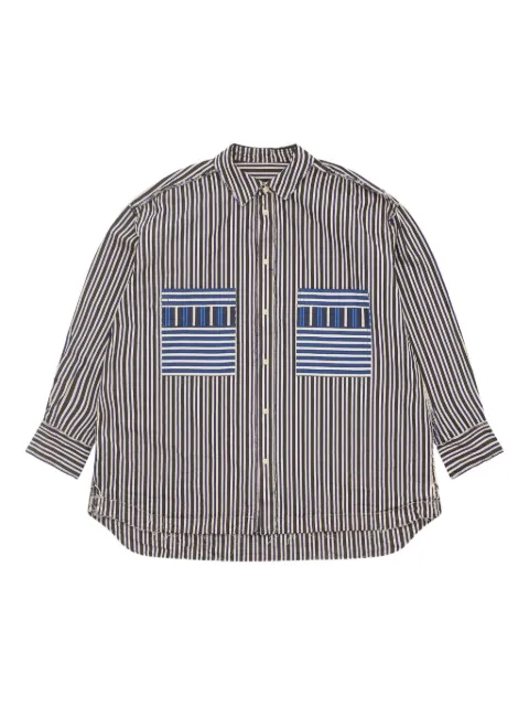 Casey Casey Hamnet striped patch-pocket shirt