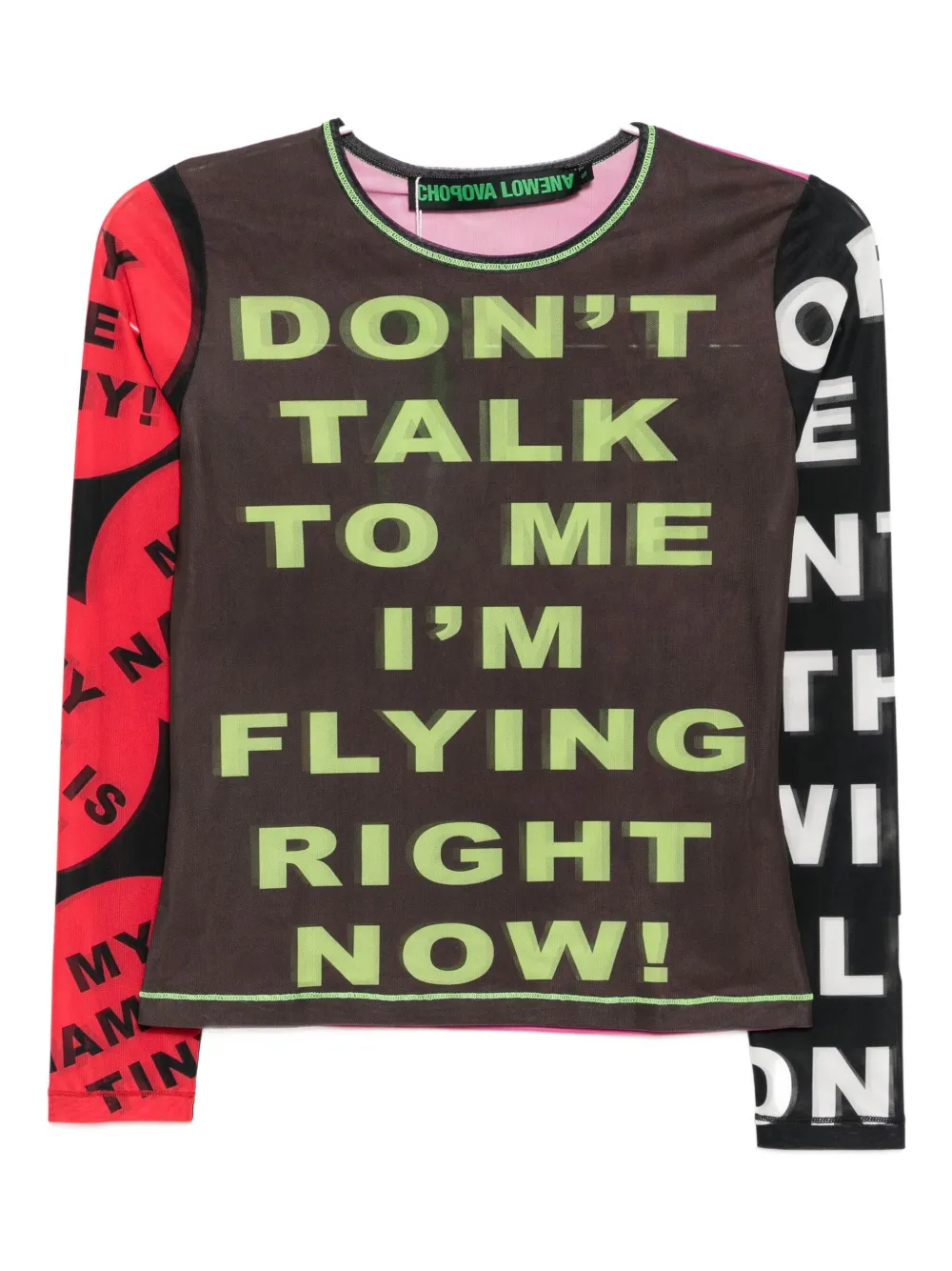 Chopova Lowena slogan-print top | Black | Image 1