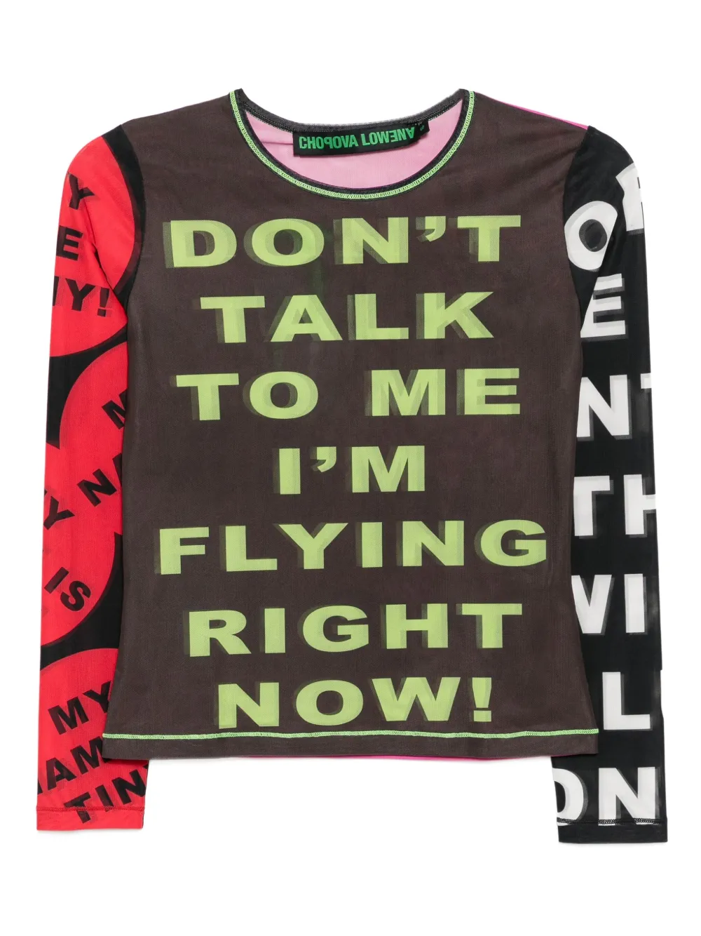 Chopova Lowena slogan-print top | Black | Image 1