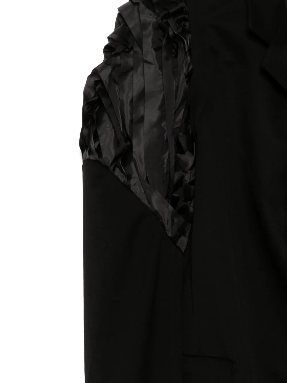 Comme Des Garçons Ruffled-sleeve Blazer In Black