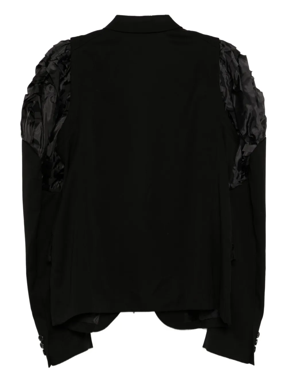 Comme Des Garçons Ruffled-sleeve Blazer In Black