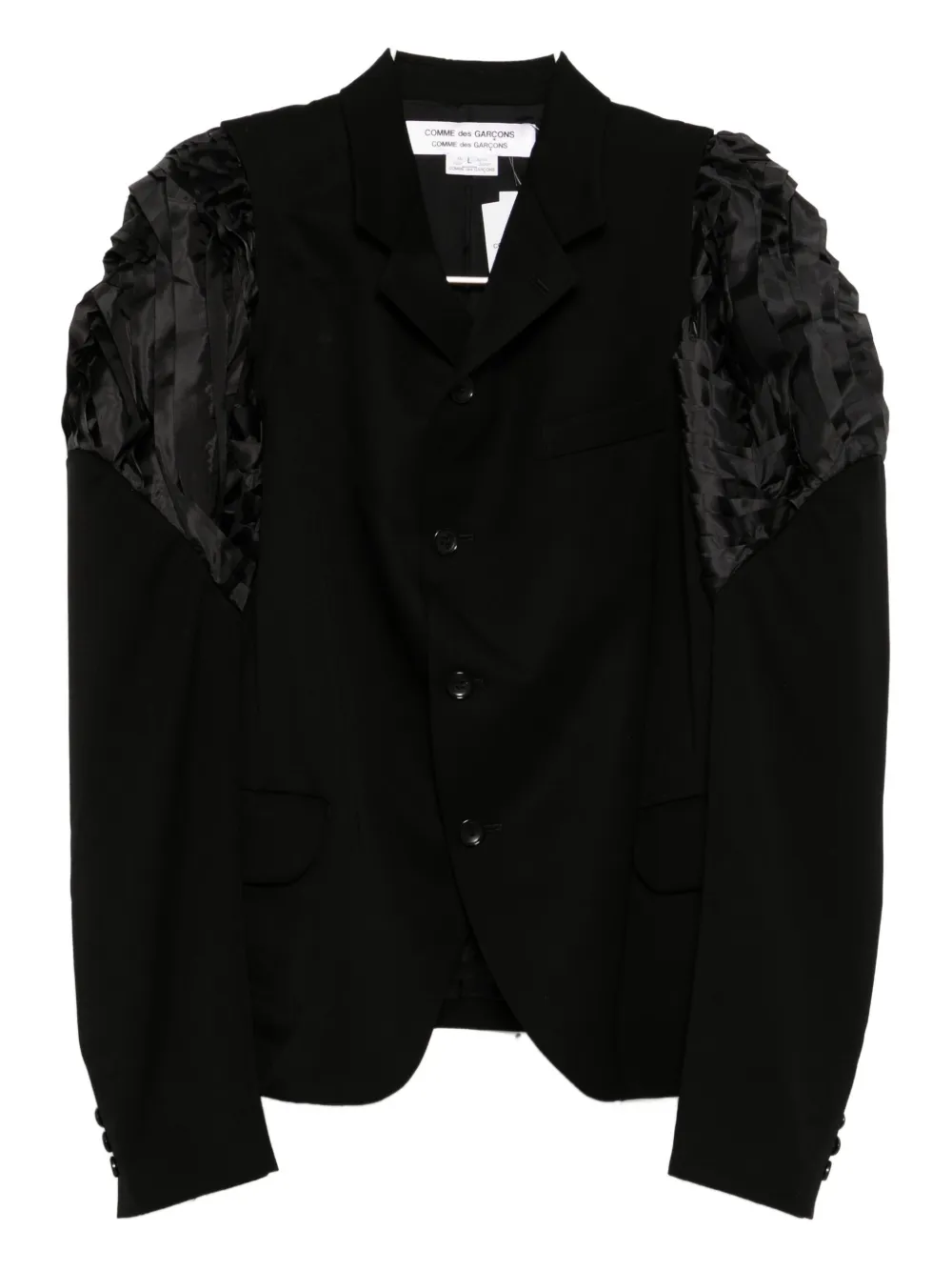 Comme Des Garçons Ruffled-sleeve Blazer In Black