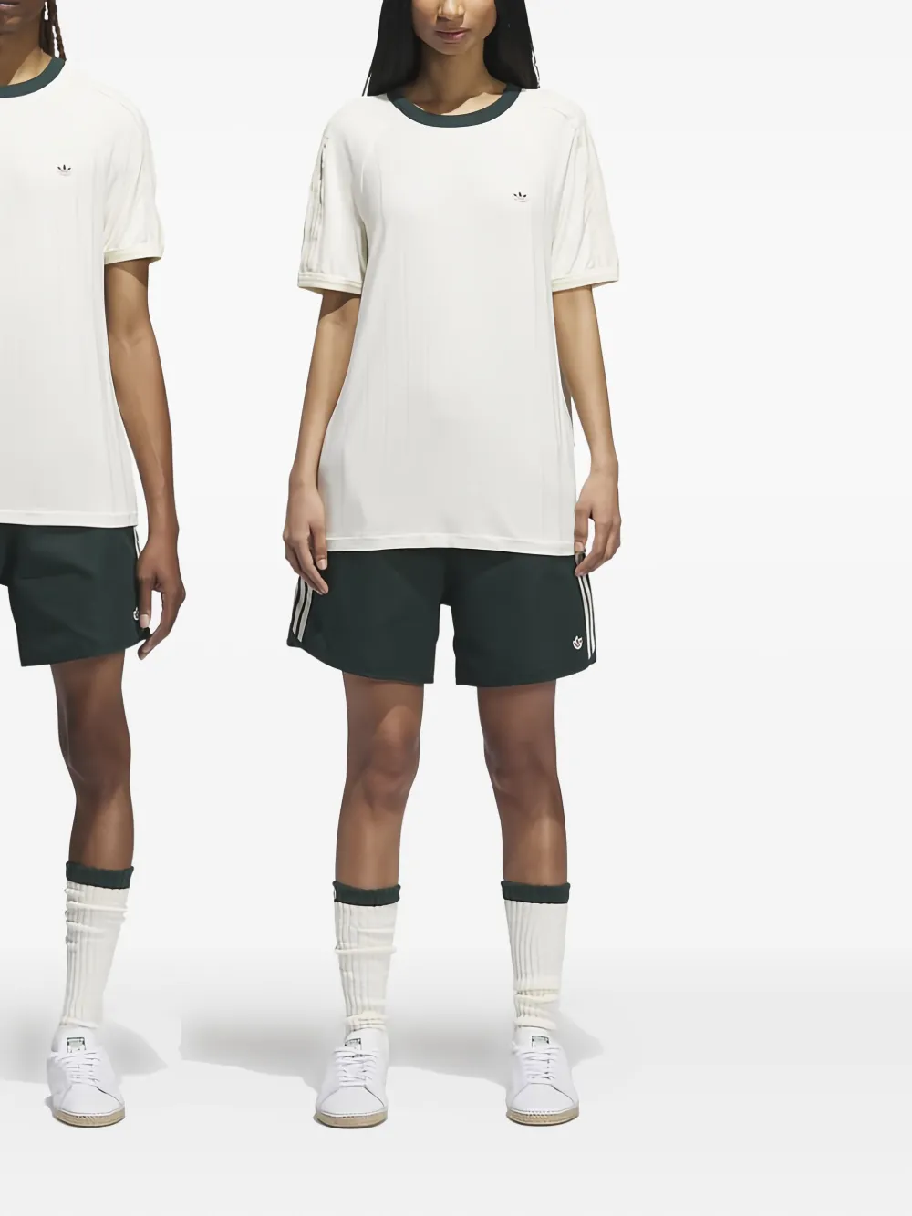 Adidas Originals X Clot Ribbed T-shirt In Neutral