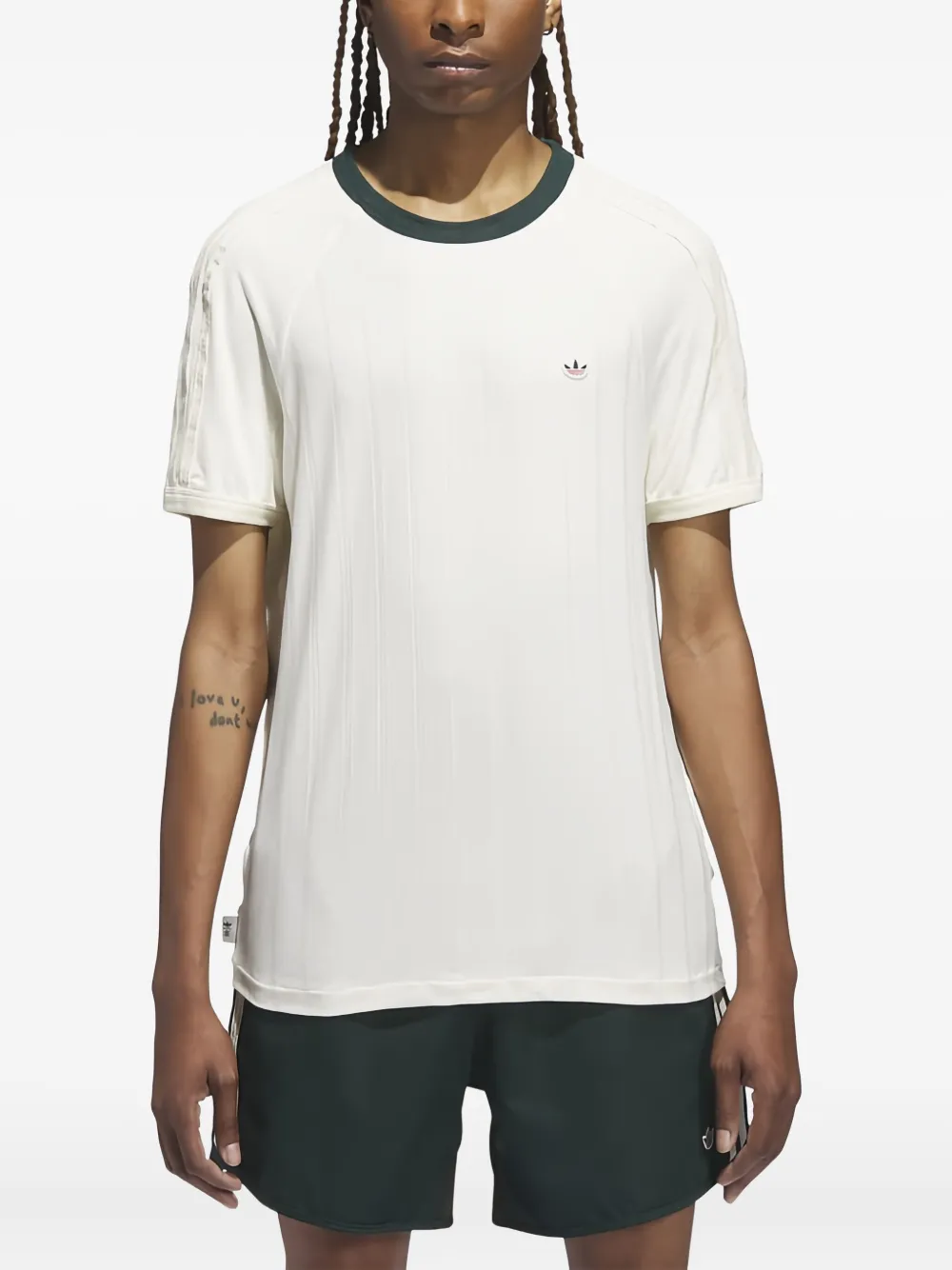 Adidas Originals X Clot Ribbed T-shirt In Neutral