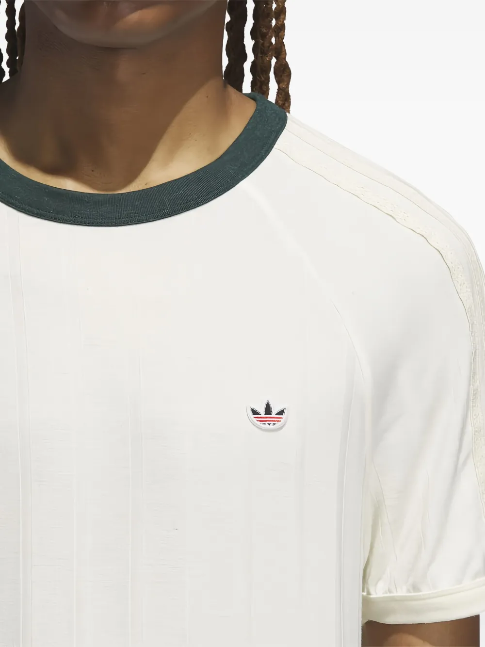 Adidas Originals X Clot Ribbed T-shirt In Neutral