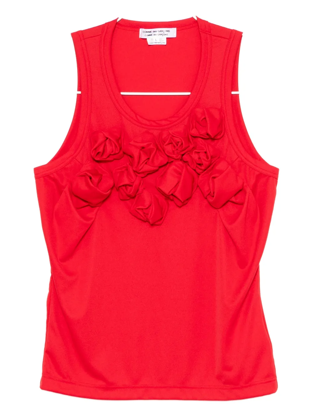Comme Des Garçons Ruffled Tank Top In Red