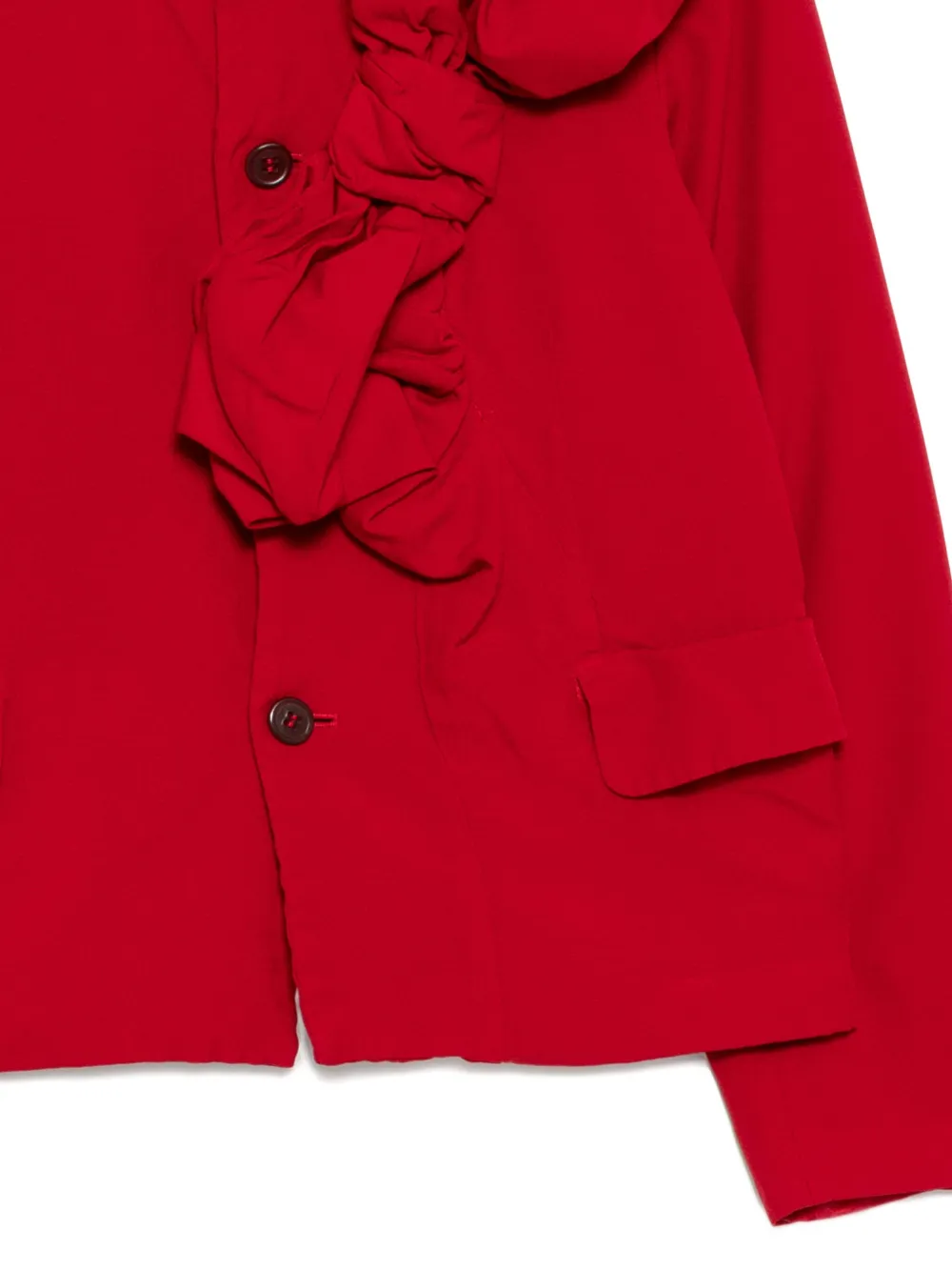 Comme Des Garçons Ruffled Jacket In Red