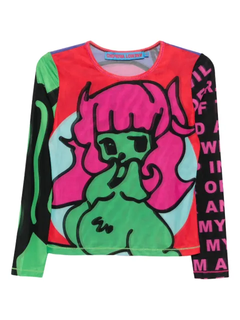 Chopova Lowena haut à imprimé graphique