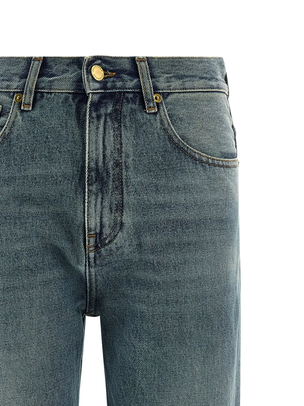 Darkpark Flared Hem Adjustable Jeans Pockets In Blue
