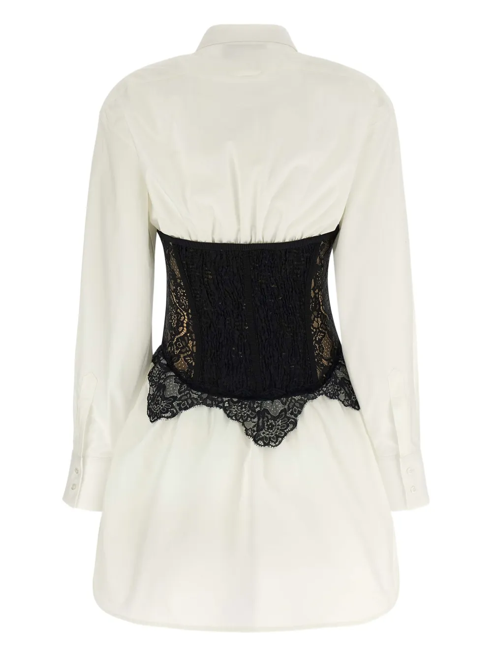 Giuseppe Di Morabito lace-bustier shirt mini dress - Wit