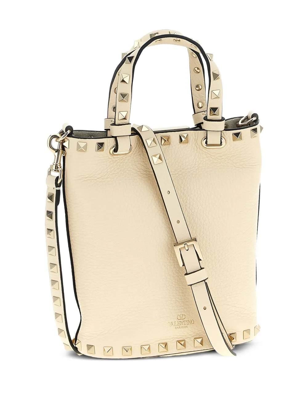 Valentino Garavani Rockstud leren shopper Wit