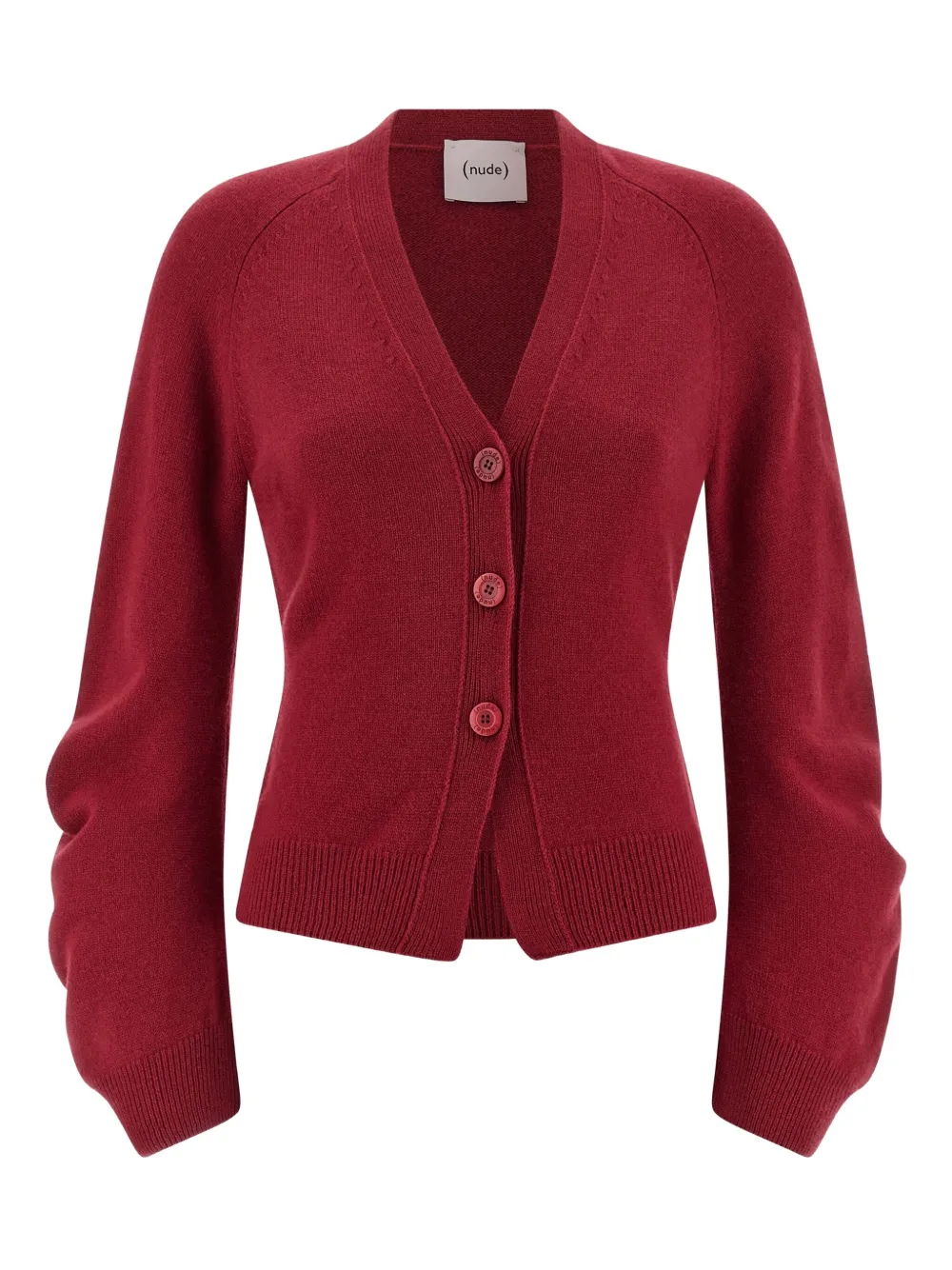 Nude v-neck cardigan | Red | Image 1
