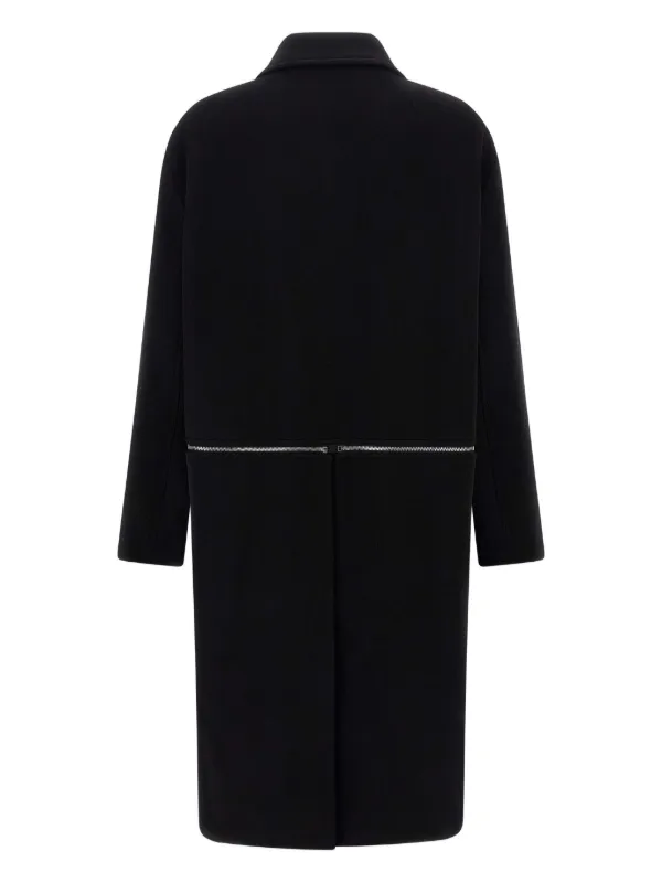 Rick Owens Blixa Jumbo Mac harness-detail Zipped Coat | Black